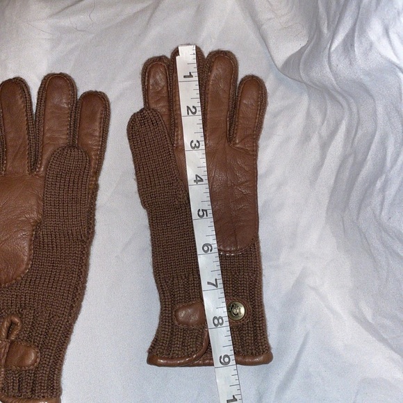 Christian Dior Vintage Brown Wool Nylon Leather Driving Gloves OS - Picture 15 of 16